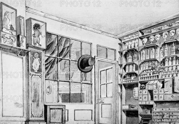 An interior of 'Marshalls', a famous dentist's shop near Berwick Street, Soho, 1789. Creator: Unknown.