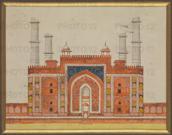 Sikandra, near Agra, Uttar Pradesh: gateway to the mausoleum..., (between 1820 and 1829?). Creator: Unknown.