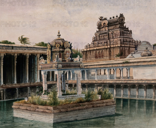 Trichy: the Jambukeswarar temple dedicated to Lord Shiva, (between 1800 and 1899?). Creator: Unknown.