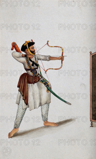 A man shooting an arrow, (between 1800 and 1899?). Creator: Unknown.