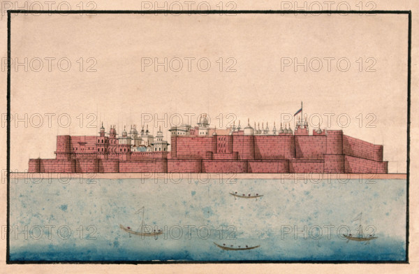 The back view of a large palace or mahal, (between 1800 and 1899?). Creator: Unknown.