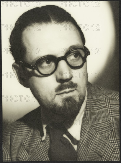 Portrait of Walter Bird in civilian clothing, at RAF Iver Heath, Pinewood Studios, Iver, Buckinghams Creator: Crown Film Unit.