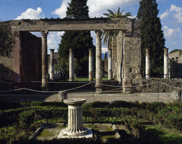 Second courtyard with garden, House of the Faun, Pompeii, Italy, 2nd century BC, (2002). Creator: LTL.