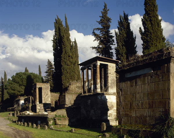 Necropolis of Porta Nocera, Pompeii, Italy, 2002. Creator: LTL.