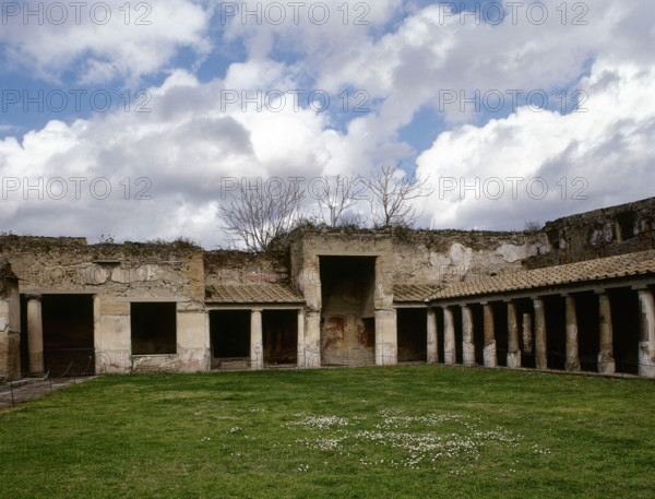 The palaestra colonnade of the Stabian Baths, Pompeii, Campania, Italy, 2002. Creator: LTL.