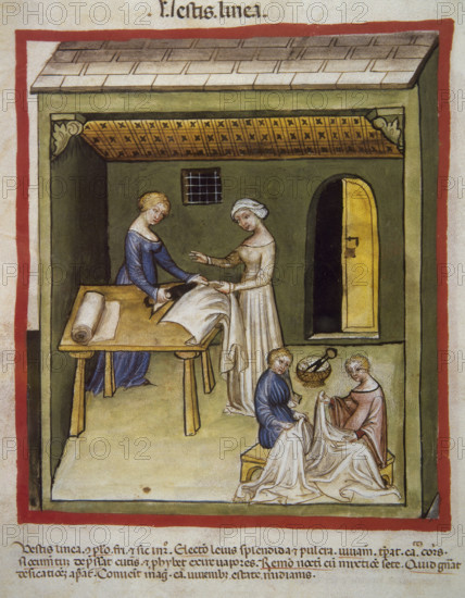 Linen fabrics, 14th century. Creator: Unknown.