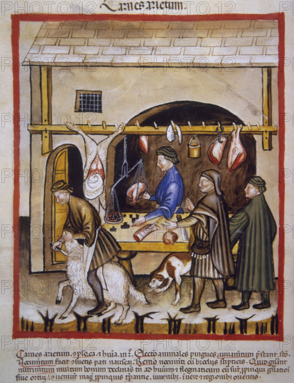 Butchering sheep, 14th century. Creator: Unknown.