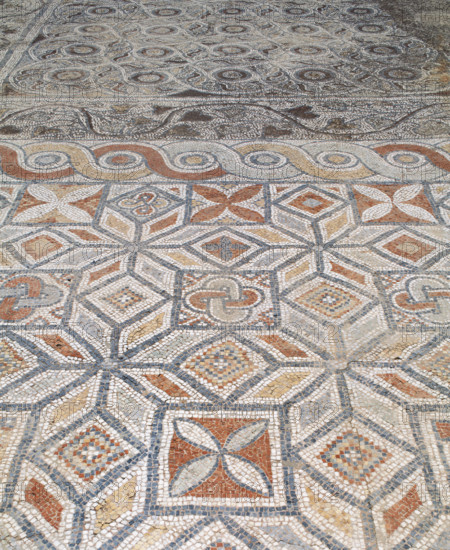 Roman mosaics on the floor, Terrace Houses, Ephesus, Anatolia, Turkey, Roman (1999). Creator: Unknown.
