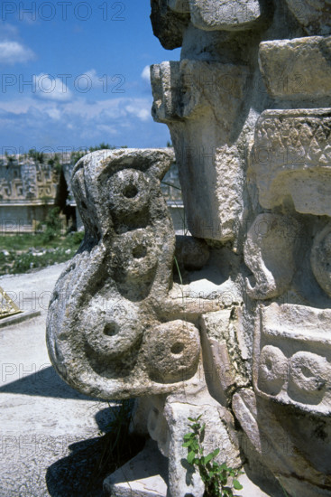 Chaac masks, Great Pyramid, Uxmal city, Yucatan, Mexico, Mayan, Classical period, 1998. Creator: Unknown.