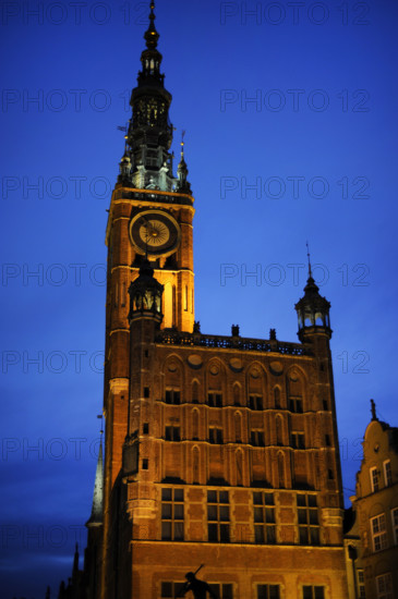 Night view, Town Hall, Gdansk, Poland, 14th century (2015). Creator: Unknown.