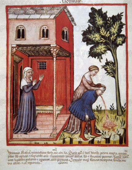 Vomiting, 14th century. Creator: Unknown.