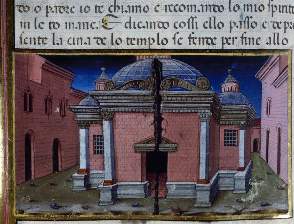 Miniature depicting the scene immediately after the death of Jesus..., 1476 Creator: Cristoforo De Predis.