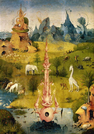 The Garden of Earthly Delights (triptych: left panel), 1500-1505. Creator: Hieronymus Bosch.