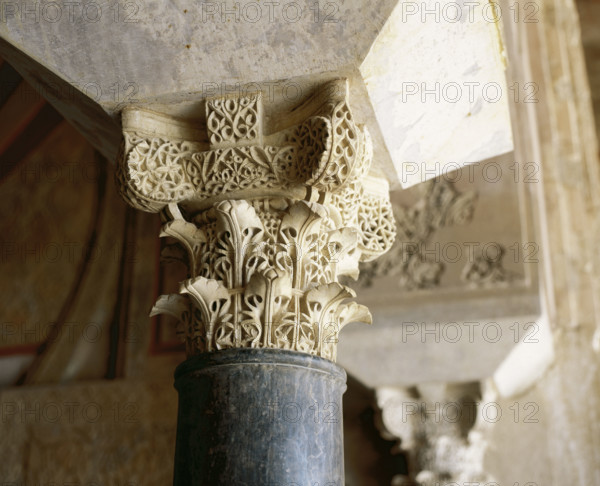 Capital in the Salon Rico (953-957), Medina Azahara, Andalusia, Spain, Umayyad period, (2000).  Creator: LTL.