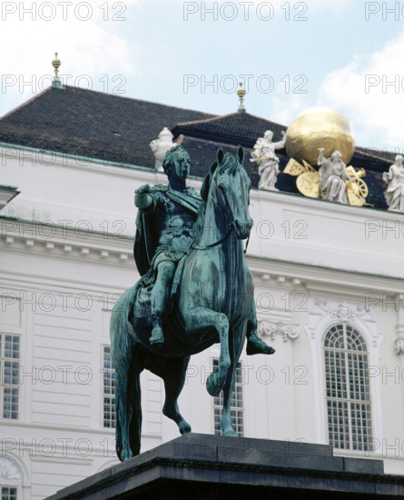 Equestrian statue of Holy Roman Emperor Joseph II, Josefsplatz, Vienna, Austria, 1994. Creator: LTL.