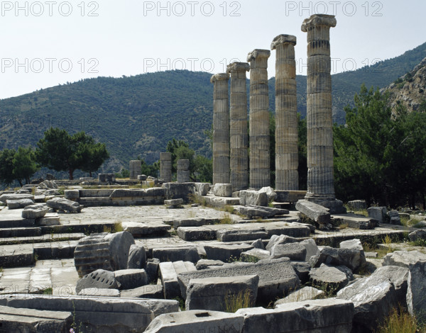 Temple dedicated to Athena, Priene, Ionia, Anatolia, Turkey, 1999. Creator: Unknown.