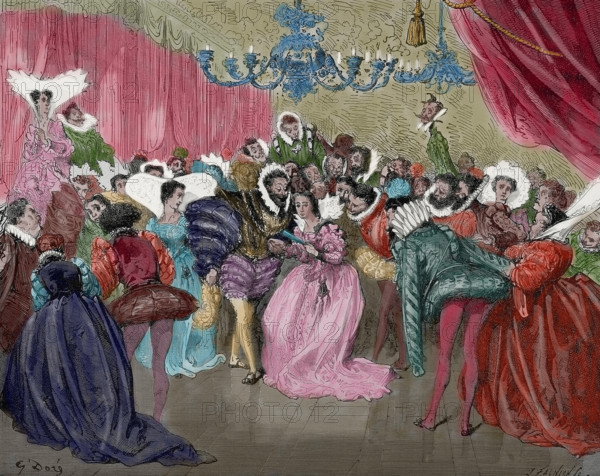 Cinderella at the ball, c1862. Creator: Jules Fagnion.