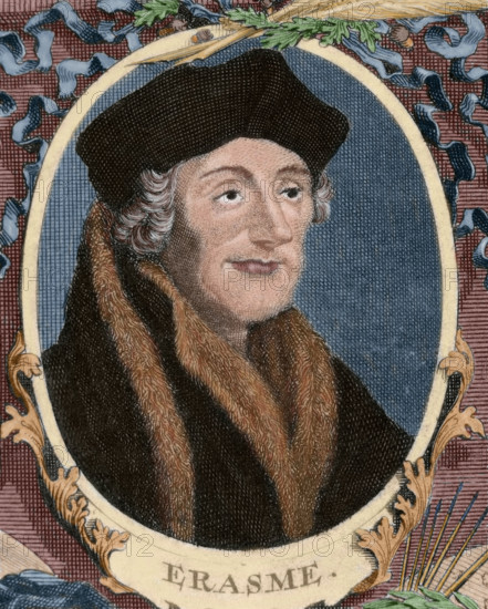 Erasmus of Rotterdam, (1713). Creator: Unknown.