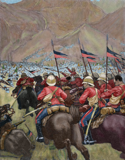 Charging of the English cavalry, Africa, 1898. Creator: Unknown.