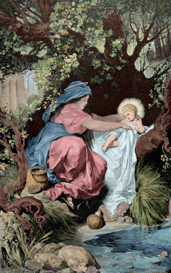 Flight into Egypt - New Testament, 1879. Creator: M. Weber.