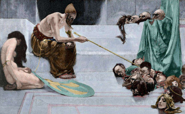 The purge of Jehu, King of Israel, by his enemies of the house of Ahab, 19th century. Creator: Bong.