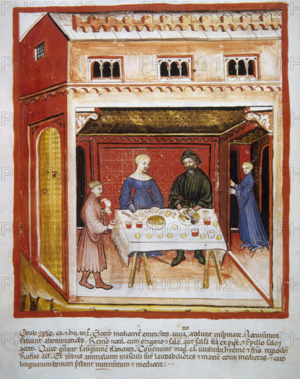 Preparing animal eyes, 14th century. Creator: Unknown.