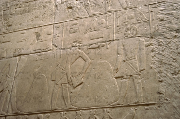 Agricultural scene relief, Mastaba of Kagemni, Saqqara, Egypt, Old Kingdom, 2350 BC (2003). Creator: Unknown.