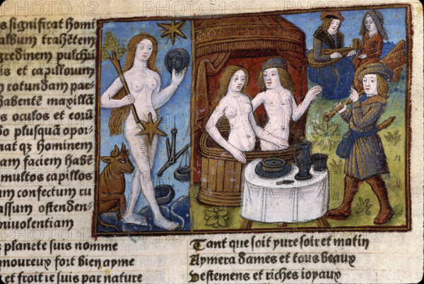 Miniature from Compost et calendrier des bergers, 1493. Creator: Anonymous master.