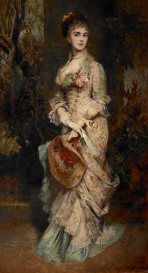 Portrait of Hanna Klinkosch (1849-1925), Princess of Liechtenstein , 1875. Creator: Makart, Hans (1840-1884).