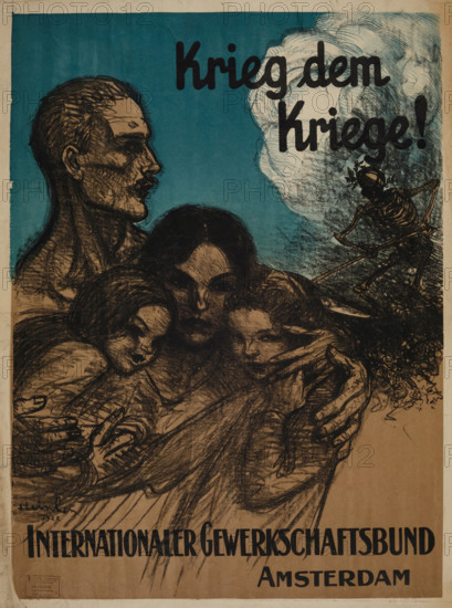 War to War! International Trade Union Confederation, Amsterdam, 1922. Creator: Steinlen, Théophile Alexandre (1859-1923).