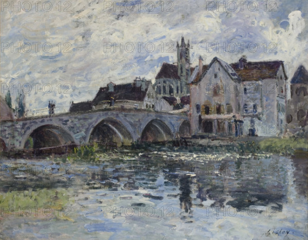 Le Pont de Moret, effet d'orage, 1887. Creator: Sisley, Alfred (1839-1899).
