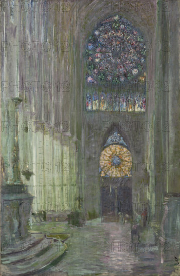 Interior of Reims Cathedral, c1892. Creator: Helleu, Paul César (1859-1927).