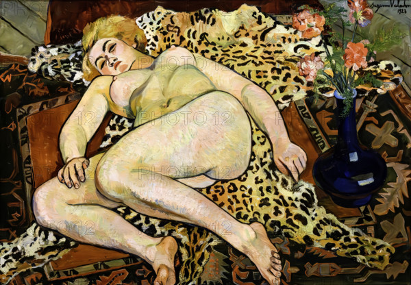 Catherine nue allongée sur une peau de panthère, 1923. Creator: Valadon, Suzanne (1865-1938).