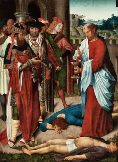 Saint John the Evangelist and the Poisoned Chalice, 1490-1500. Creator: Master of Saint John the Evangelist (active 1490-1500).