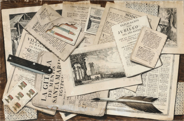 Table with messy papers, 1782. Creator: Pérez Ruano, José (1750-1810).