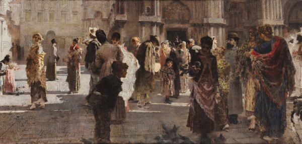 Favretto at the Liston, 1893-1894. Creator: Prati, Eugenio (1842-1907).