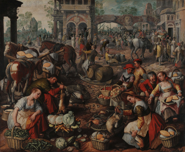 Market in the Square, 1566. Creator: Beuckelaer, Joachim (ca. 1533-1574).