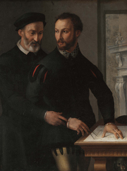 Double Male Portrait (Probably Portrait of Duke of Parma Ottavio Farnese and his Military..., 1556. Creator: Manzuoli (Maso da San Friano), Tommaso (1531-1571).