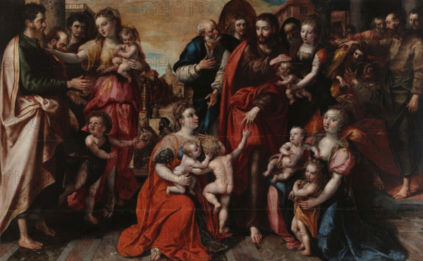 Christ Blessing the Children (Let the little children come to me), 1585. Creator: Vos, Maerten, de (1532-1603).