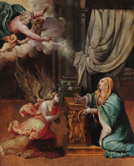 The Annunciation, c1545. Creator: Rubiales, Pedro de (c. 1511-c. 1560).