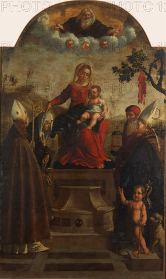 Virgin and Child between Saints , 1540. Creator: Caroto, Giovan Francesco (c. 1480-1555).