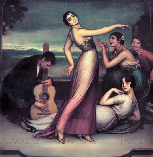 Flamenco songs and dances, 1917. Creator: Romero de Torres, Julio (1874-1930).
