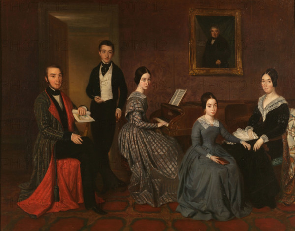 The family of Jorge Flaquer, 1842-1845. Creator: Espalter, Joaquín (1809-1880).