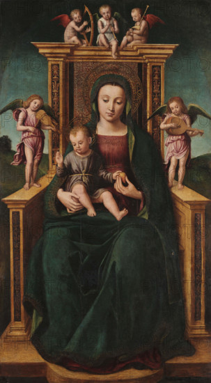 Enthroned Madonna with Child and Angels, 1510-1515. Creator: Brea, Ludovico (Louis) (c. 1450-c. 1523).