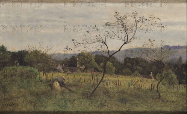 Landscape with a Peasant Woman, 1861. Creator: Corot, Jean-Baptiste Camille (1796-1875).