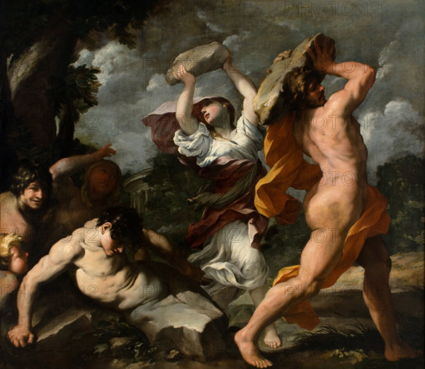 Deucalion and Pyrrha, c1635-1640. Creator: Bottala, Giovanni Maria (1613-1644).