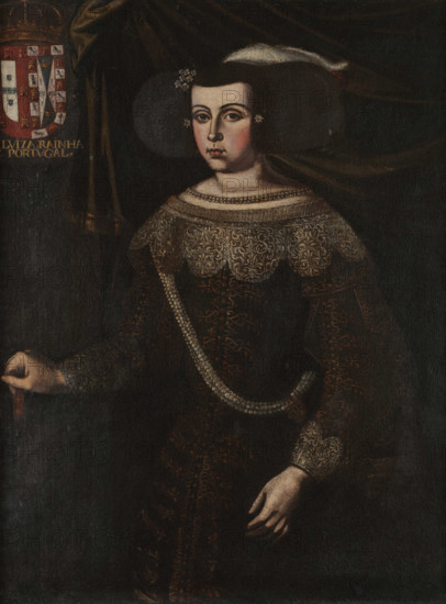 Portrait of Luisa de Guzmán (1613-1666), Queen of Portugal, 17th century. Creator: Avelar Rebelo, José de (c. 1600-1657).