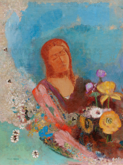 Closed Eyes, after 1900. Creator: Redon, Odilon (1840-1916).