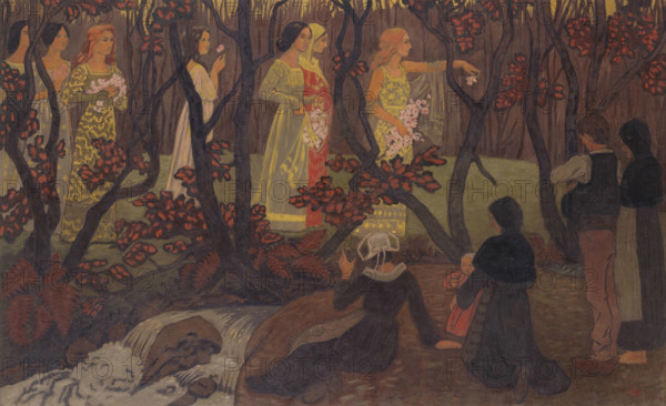 La Vision pres du torrent ou Le Rendez-Vous des fees (The Vision near the Torrent or ...), 1897. Creator: Sérusier, Paul (1864-1927).