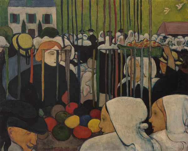 Market in Pont-Aven, 1888. Creator: Bernard, Émile (1868-1941).